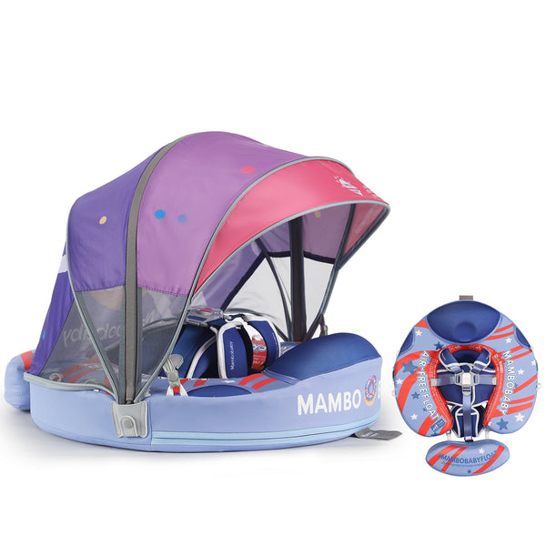 Mambobaby Pool Float American Doughnut with Canopy