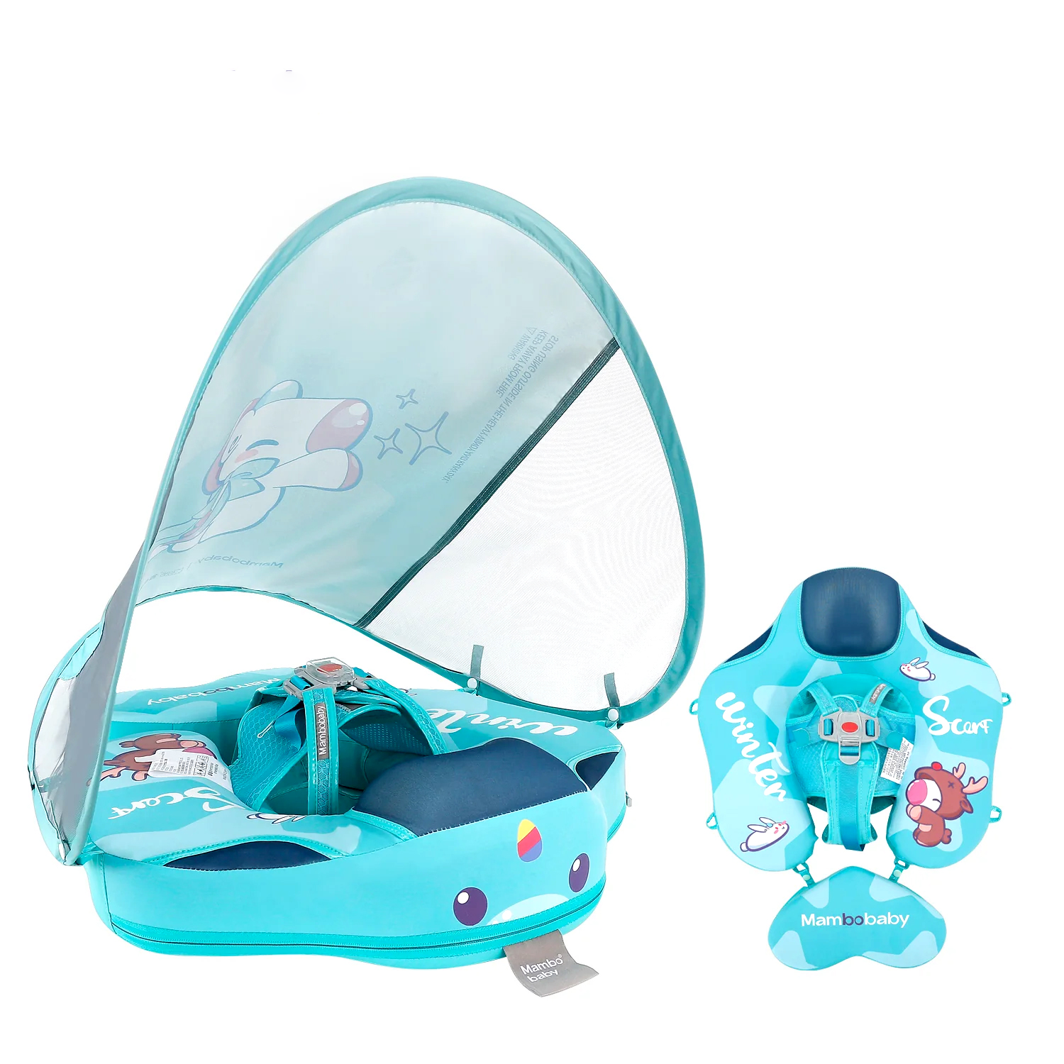 Mambobaby Pool Float with Canopy and Tail KuKuKiKi Mambobaby Float Shop