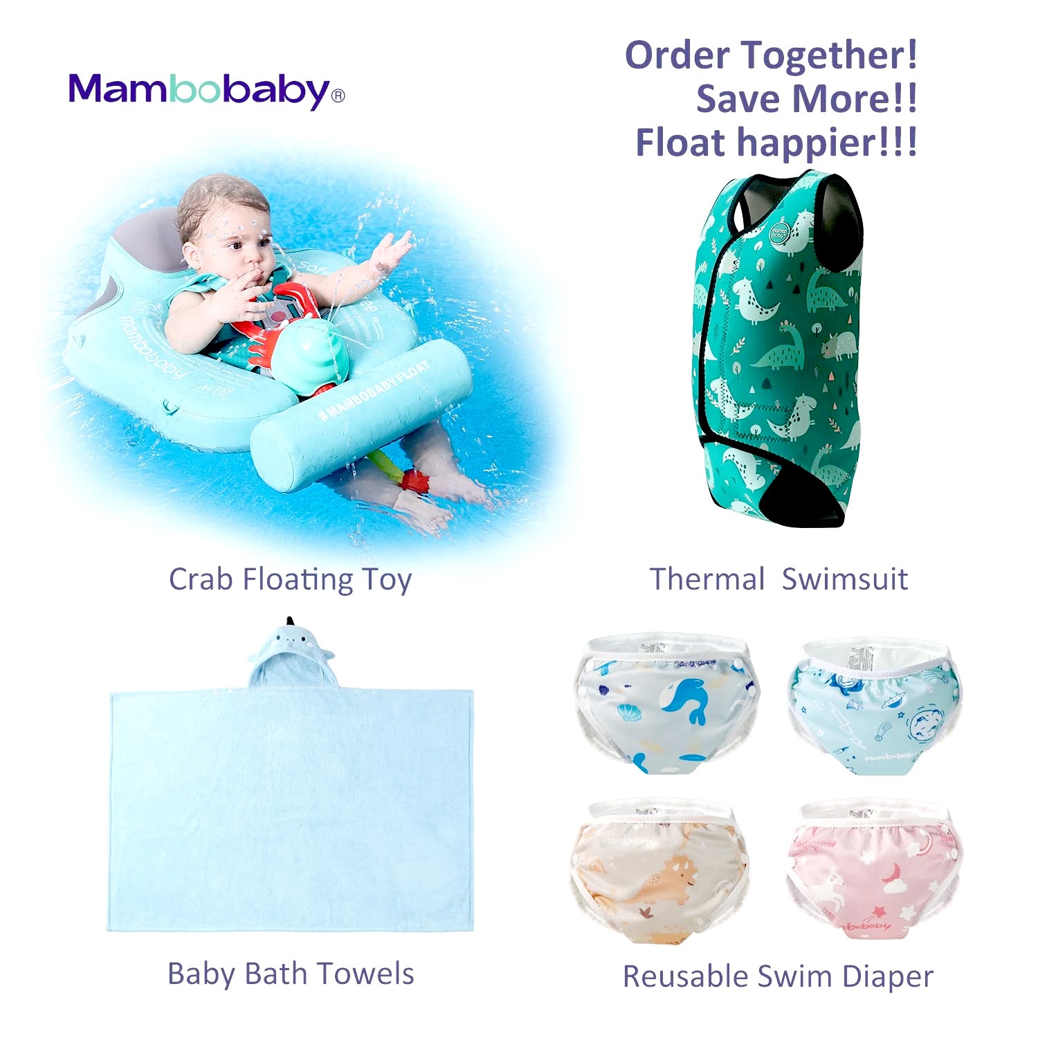 Mambobaby Air-Free Deluxe Chest Float with Flat Canopy