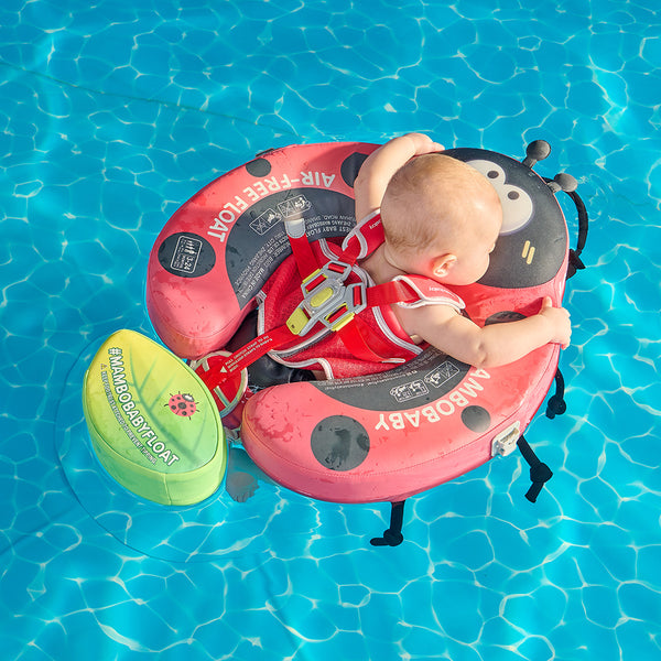 Mambobaby Air-Free Red Ladybug Chest Float with 3D Canopy