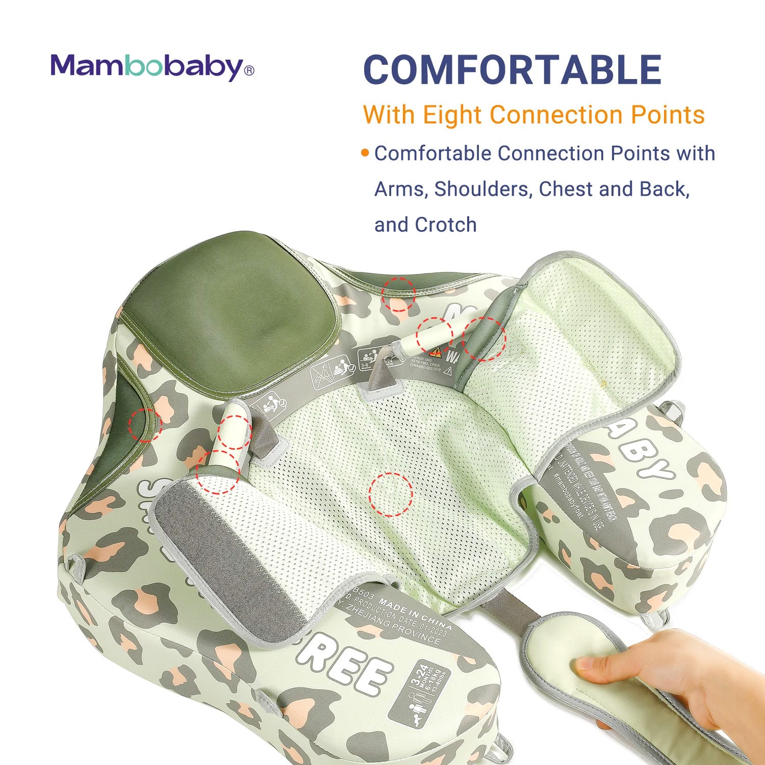 Mambobaby Air-Free Leopard Chest Float with Flat Canopy