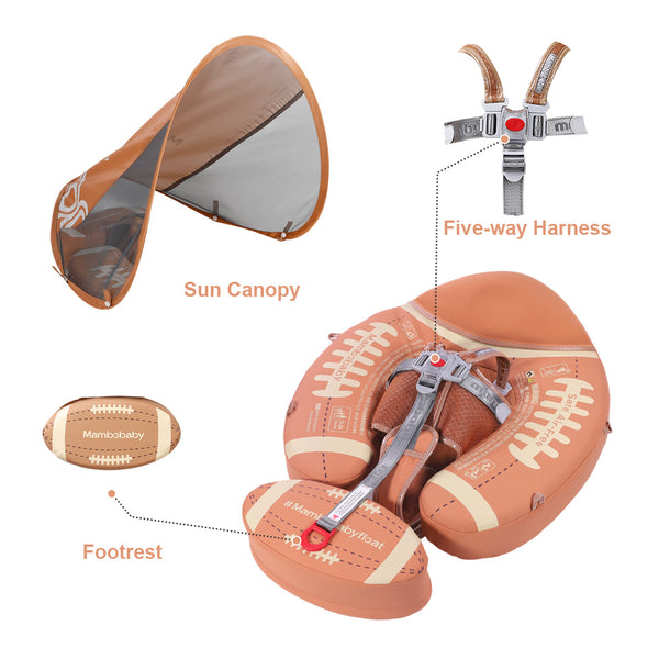 Mambobaby Air-Free American Football Chest Float with Flat Canopy