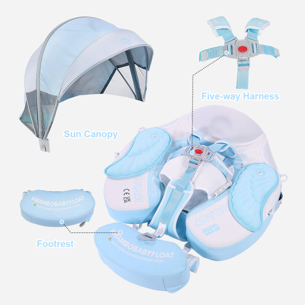 Mambobaby Air-Free Angel Wings Chest Float with 3D Canopy