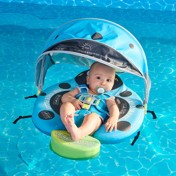 Mambobaby Air-Free Blue Ladybug Chest Float with 3D Canopy
