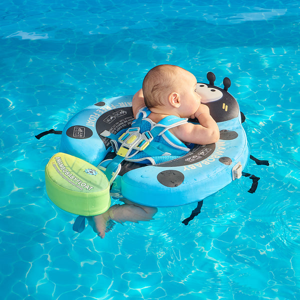 Mambobaby Air-Free Blue Ladybug Chest Float with 3D Canopy