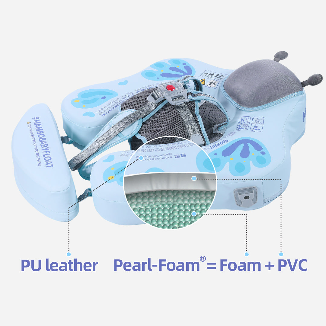 Mambobaby Air-Free Blue Butterfly Chest Float with 3D Canopy