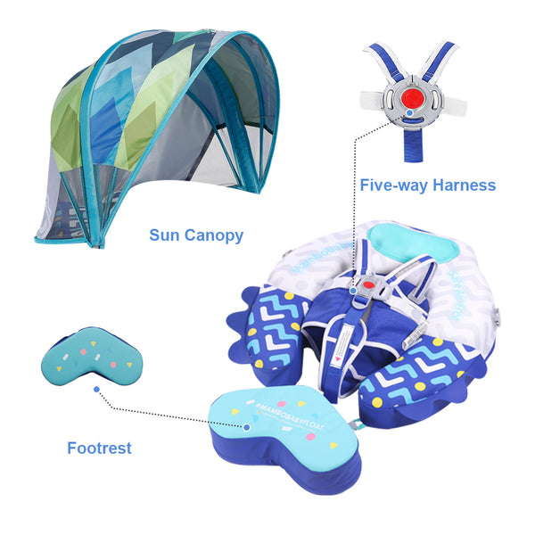 Mambobaby Air-Free Colorful Fish Chest Float with 3D Canopy