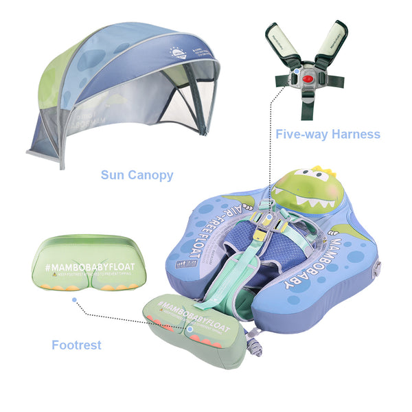Mambobaby Air-Free Dino Jaw Chest Float with 3D Canopy