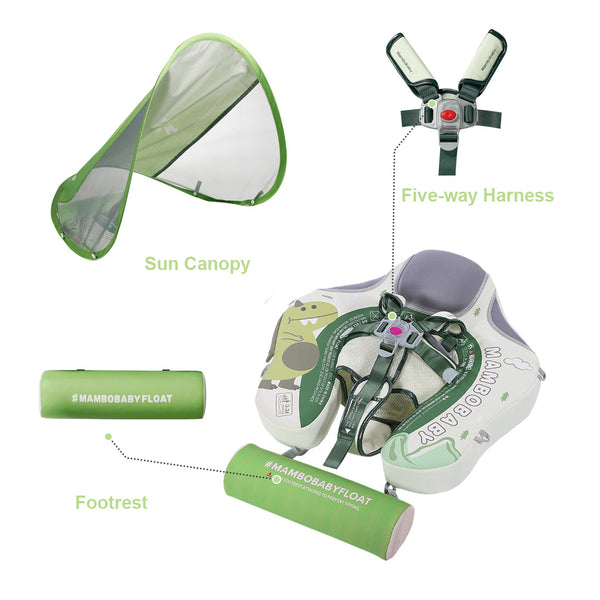 Mambobaby Air-Free Dinosaur Chest Float with Flat Canopy