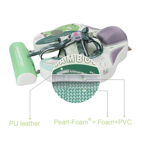 Mambobaby Air-Free Dinosaur Chest Float with Flat Canopy