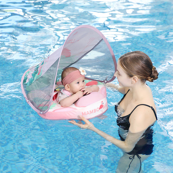 Mambobaby Air-Free Flamingo Chest Float with Flat Canopy