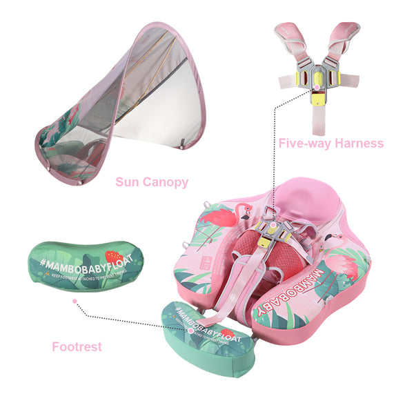 Mambobaby Air-Free Flamingo Chest Float with Flat Canopy