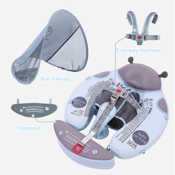Mambobaby Air-Free Ladybug Chest Float with Flat Canopy