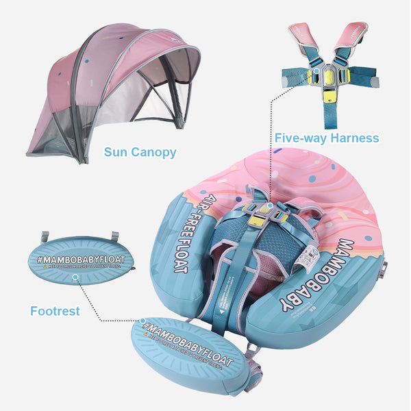 Mambobaby Air-Free Mint Cupcake Chest Float with 3D Canopy