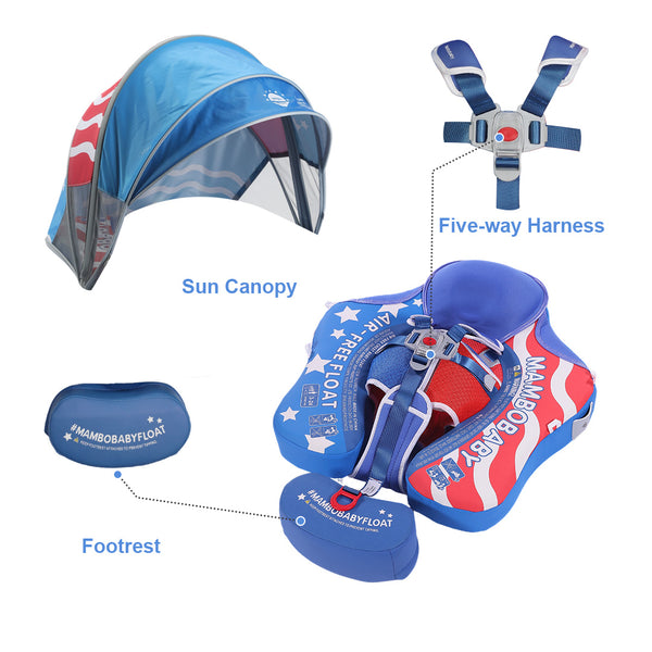 Mambobaby Air-Free Patriot Chest Float with 3D Canopy