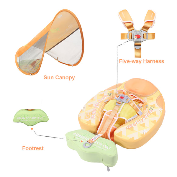 Mambobaby Air-Free Pineapple Chest Float with Flat Canopy