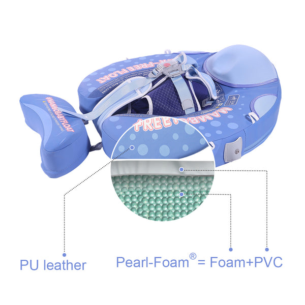 Mambobaby Air-Free Pool Float Whale Shark Chest Float with 3D Canopy