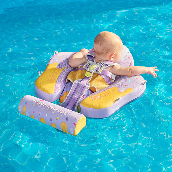 Mambobaby Air-Free Purple Ice Cream Chest Float with Flat Canopy