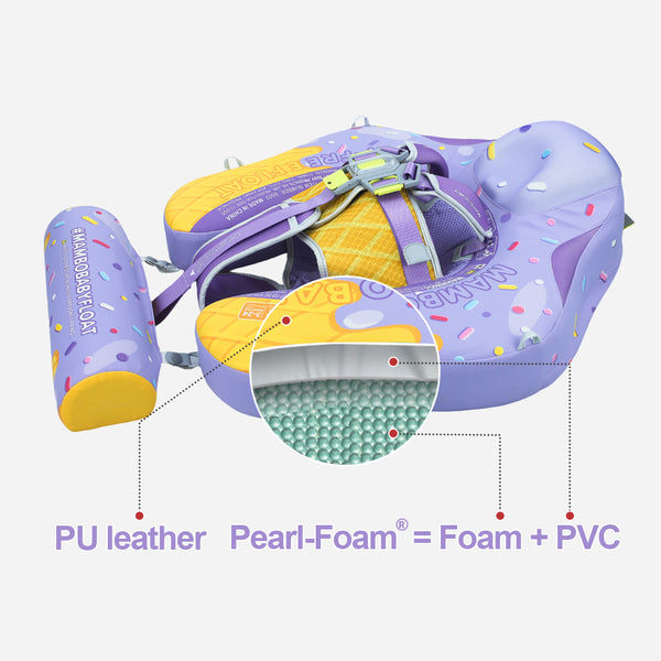 Mambobaby Air-Free Purple Ice Cream Chest Float with Flat Canopy
