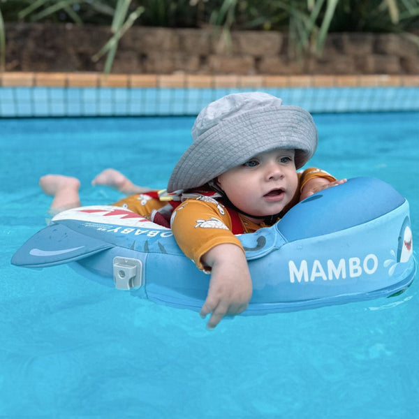 Mambobaby Air-Free Shark Jaw Cuddle Chest Float with 3D Canopy