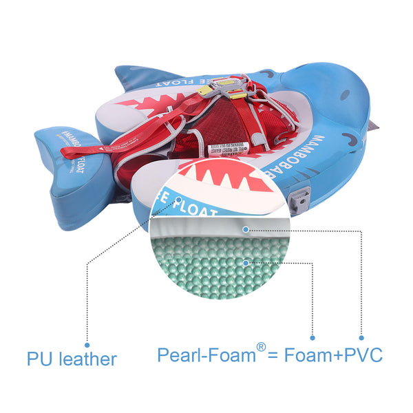 Mambobaby Air-Free Shark Jaw Cuddle Chest Float with 3D Canopy