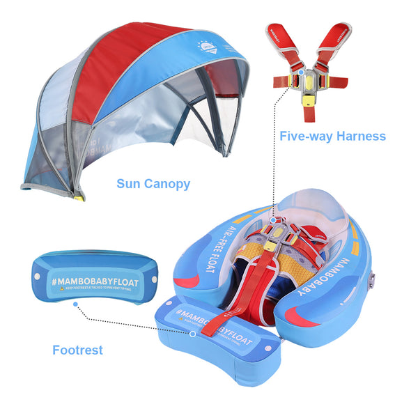 Mambobaby Air-Free Speedy Boat Buddy Chest Float with 3D Canopy