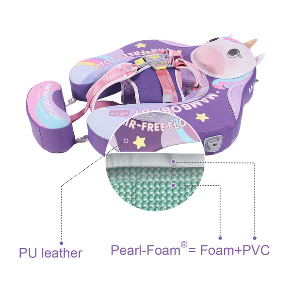 Mambobaby Air-Free Unicorn Cuddle Chest Float with 3D Canopy