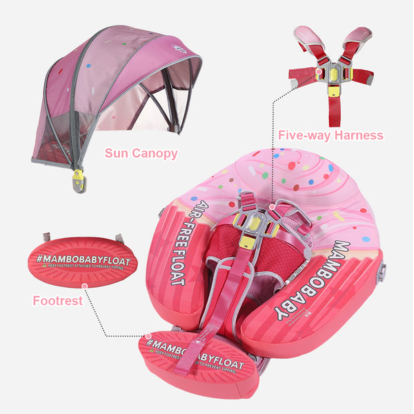 Mambobaby Air-Free Vanilla Cupcake Chest Float with 3D Canopy