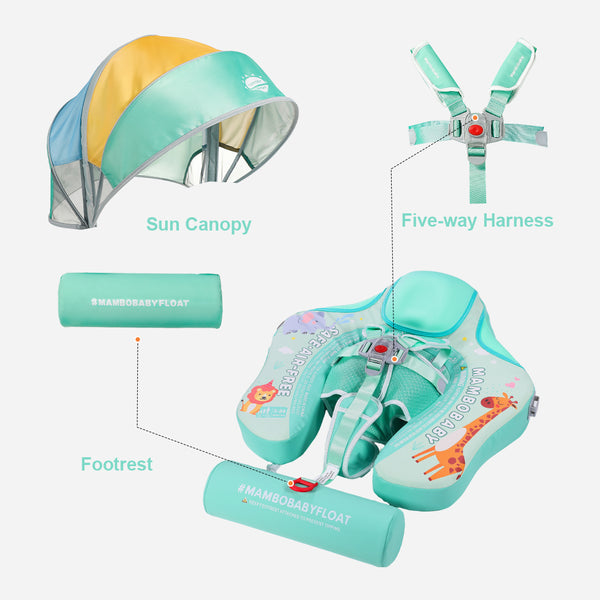 Mambobaby Air-Free Zoo Chest Float with 3D Canopy