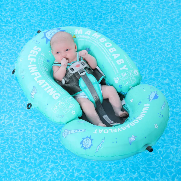 Mambobaby Self-Inflating Bule Chest Floating Bed With Flat Canopy
