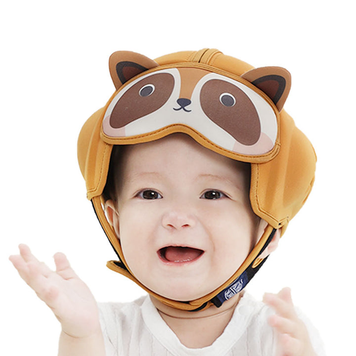 Mambobaby Infant Safety Helmet for Crawling Walking with raccoon Pattern